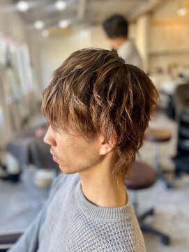 ソイクフ 四条大宮店(SOY-KUFU) 【soy-kufu】MEN'S HAIRハイライトショートウルフパーマ