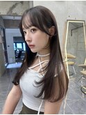 韓国ヘアざくざくレイヤーカットグレージュブリーチ無し渋谷