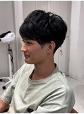 メンズマッシュ刈り上げ波巻きツイストスパイラルパーマ北千住