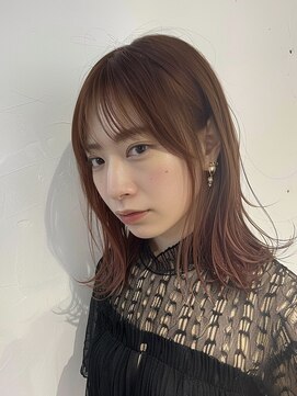 クラン 岡本(Chlan) こなれ感たっぷりレイヤーミディ チェリーブラウン