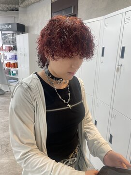 リミットバイアフィナー 大宮店(limit by Afinar) アンニュイ感　mixパーマ　赤髪