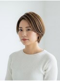 ハイライトショートボブ
