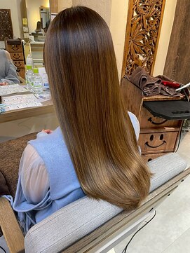 ヘアリゾート粋 ウナム 新宿東口店(enam) 艶髪/髪質改善/ストレート/ライトブラウン/ロング