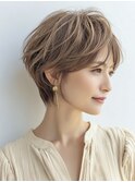 ミセスショートボブ白髪ぼかし脱白髪染め30代40代50代60代♪