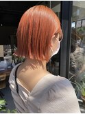 パツっとボブ オレンジカラー オレンジベージュ 担当山中