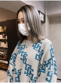 バレイヤージュ、グレージュカラー、ハイライト、ココアベージュ