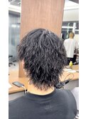#マッシュウルフ　波巻きスパイラル　渋谷/メンズパーマ