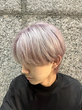 ムード タテマチ(mood tatemachi) センターパートマッシュ×ホワイトピンクアッシュ