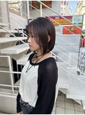 前髪/マチルダボブ/ピンクベージュ/インナーグレージュ/ブルー