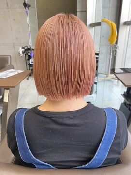 ヘアールーム プリズム(Hair room Prism) 切りっぱなし×ピンクベージュ