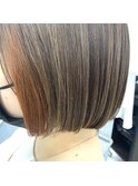 ○ミニボブ×オレンジイヤリング○