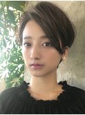 大人ショート/ひし形シルエット/前髪長め/耳掛け/30代・40代