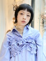 エムスラッシュ アヴェダ 自由が丘(M.SLASH AVEDA)&nbsp;ぱっつん前髪/オン眉/姫カット/アッシュブラック/自由が丘