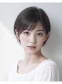 大人可愛い20代30代40代50代前下がりショートボブ丸みショート