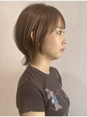 大人ショートボブ丸みショートボブウルフカット