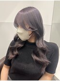 パープルグレージュケアブリーチエンドカラールーツカラー