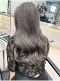 韓国ヘア顔周りレイヤーミルクティーベージュグレージュ暗め原宿