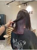 紫／パープルインナーカラー／隠れるインナーカラー／似合わせ