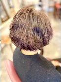 50代 丸みマッシュ ゆるふわパーマヘア
