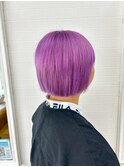 ハイトーン/ピンクバイオレット/ショートボブ/ビビッドカラー
