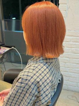 インク サカエ(inq sakae) オレンジ/くびれボブ/韓国スタイル/ブリーチ1回