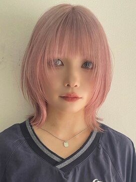 サンクマーケット 渋谷(cinq MARKET) 渋谷ブリーチカラーハイトーンカラーコーラルピンクアッシュ30代