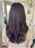 巻き髪艶髪ロングチェリーレッドブラウン