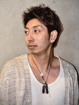 ホーミーズ 横須賀中央店(homies)&nbsp;スパイキーショート アップバング 眉毛カット 黒髪 30代 40代