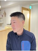 ソフトモヒカン短髪メンズフェードベリーショート