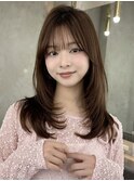 30代40代50代グレージュデザインカラーハッシュカットレイヤー