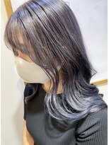 アーブル ヘアーアンドメイク(ARBRE) パープルハイライトブリーチダブルカラーミディアムレイヤー