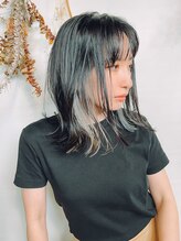 ジル ヘアデザイン ナンバ(JILL Hair Design NAMBA) 【JILL】アクセサリーカラーの外ハネセミディ