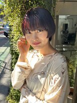おもためマッシュショート/ボルドーカラー
