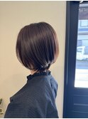 ショートボブ/ピンクブラウン