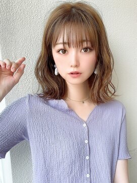 ビューブルー 亀戸錦糸町(VIEW BLUE) 美髪カールシアーカラーピンクブラウンエアリーロングセミディ