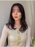 地毛風カラーレイヤーカット顔まわりレイヤー