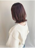外ハネレイヤー　ピンクブラウン　自由が丘　インナーカラー