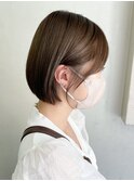 横浜タッセルボブショコラブラウン切りっぱなしボブショートボブ