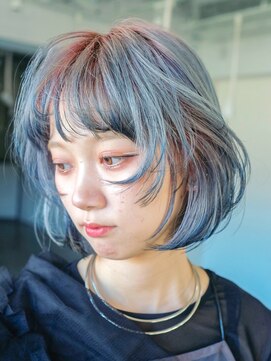 シオン(shion) 秋色透明感カラーボブルフピンクヘアーネビージュ_ba475842