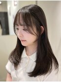 顔まわりカット×地毛風カラー