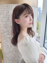 ミルクティーカラー/グレージュカラー/透け感/抜け感/era加藤