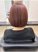 白髪があってもピンクベージュで大人可愛い♪