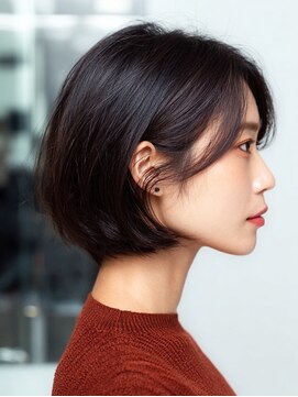 ダル 渋谷/表参道(DAL.) レイヤーカットボブ髪質改善カラー縮毛矯正暗めカラー韓国