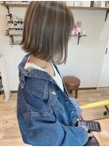 切りっぱなしボブのグレージュカラー♪