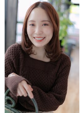 エヌアンドエー 草加店(N&A) 鎖骨ミディアム×カール×マロンベージュ