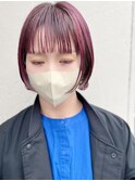 大人かわいいボブ×デザインカラー