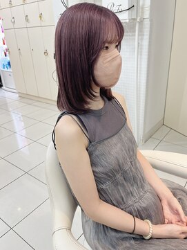 ヘアアンドデイスパ アグー(hair&dayspa AGU) 【横須賀中央　AGU】　フロントレイヤー×ピンクラベンダー