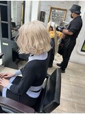 ホワイトブロンド♪ボブ♪