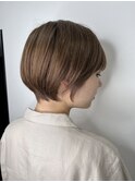 大人可愛い20代30代40代黒髪前下がりショートボブ丸みショート◎
