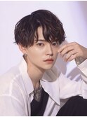 無造作センターパート 韓国風 グロッシーラフウェーブマッシュ★